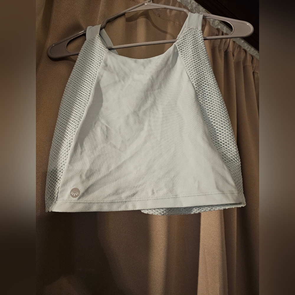 Senita Bra Baby Blue High Neck Racerback with Mesh